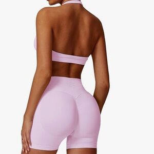 ABOCIW 2 Piece Pink Workout Set